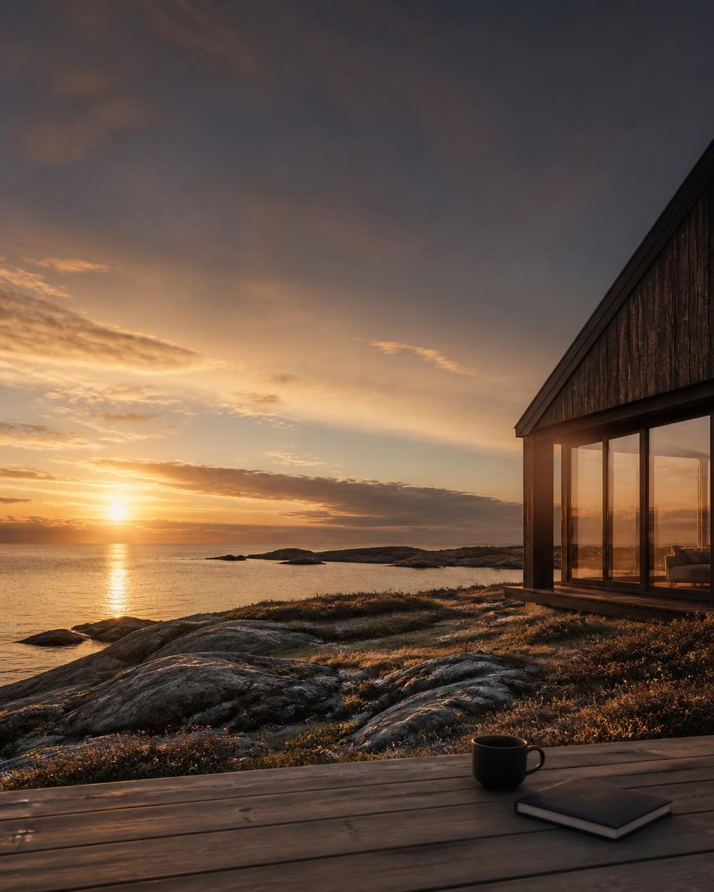 Skärgård vid solnedgång